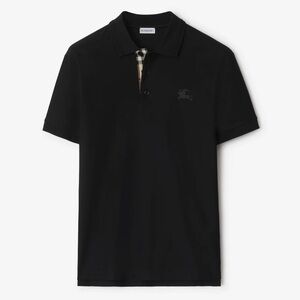 Burberry Men’s cotton polo shirt in black size Medium